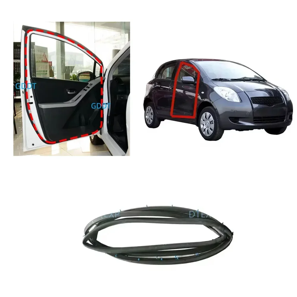 4 Pcs Door Rubber Seal with Clips for Toyota Yaris Hatchback 2006-2012 Protector Weatherstrip Seal for Yaris 5 Doors 67861-0D100