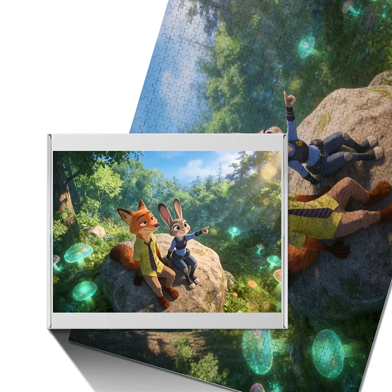 Puzzle affiche Disney Zootopia Judy Hopps et Nick Wilde, 1000 pièces |   Idéal pour le divertissement à domicile, la décoration de la maison, les cadeaux, Suita