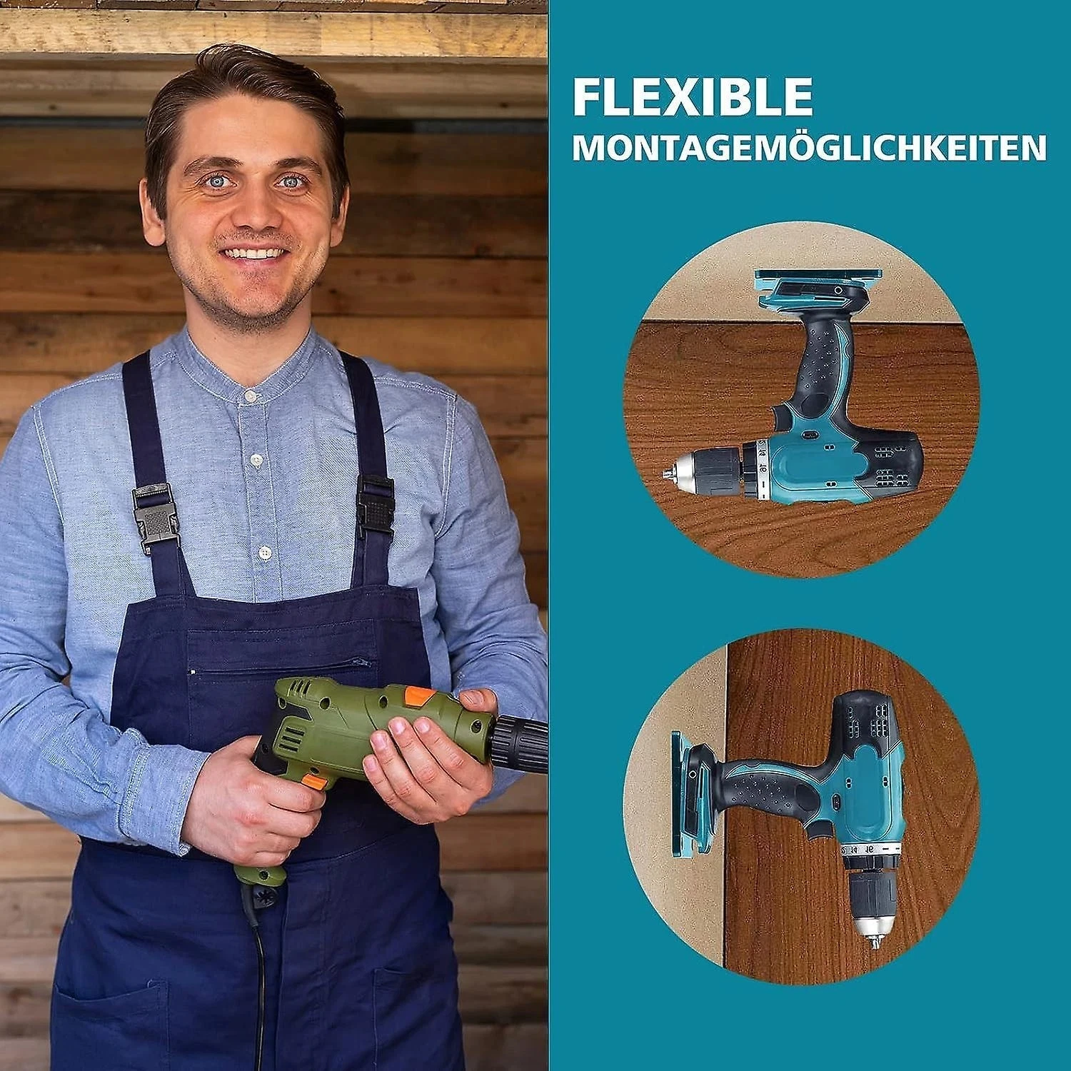 Soporte de herramientas eléctricas de montaje en pared para Bosch & Makita, soporte de batería de almacenamiento de montaje en pared de 18V, fijación más nueva, 1-5 uds.