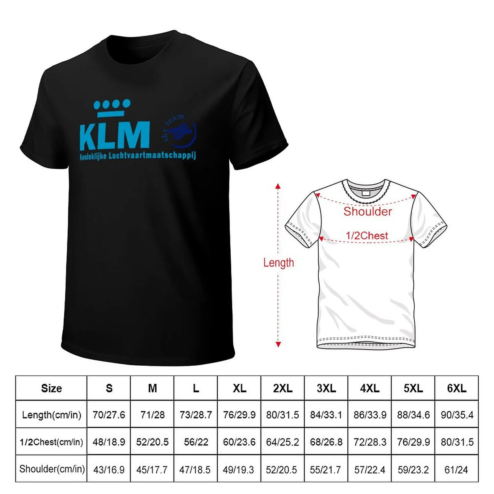 klm airlines T-Shirt Work Short Sleeve Cotton Top