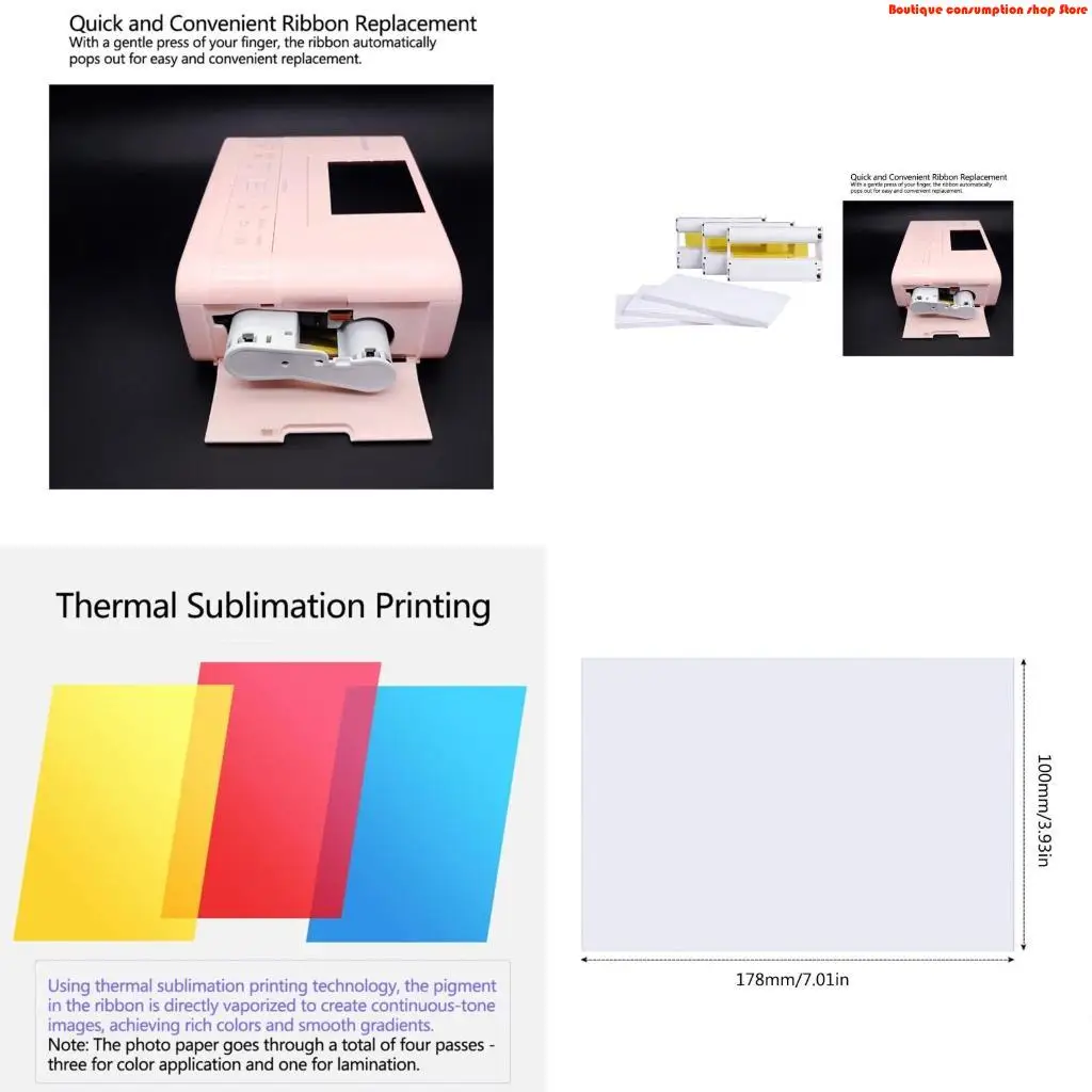 L9NA Photo Printing Paper and Cartridge Set for RP-108 CP1500 CP1300 Camera Durable Wide Compatible and Fast Printing