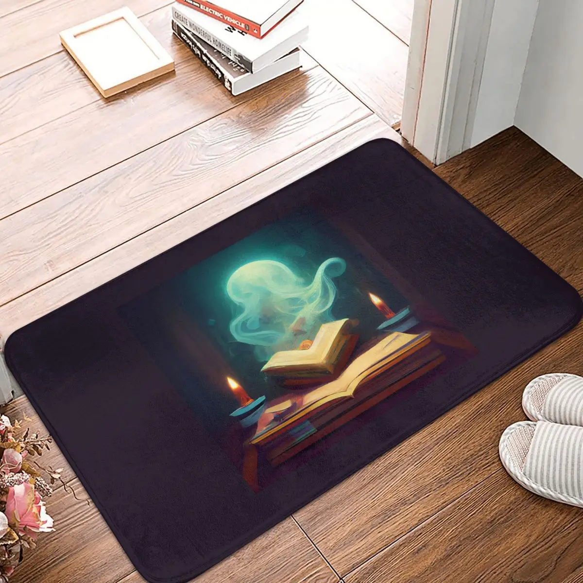 Ancient Book With Glowing Magic Spells Doormat Kitchen Entrance Home Floor Mat Anti-slip Carpet Rug for Living room Footpad Mats