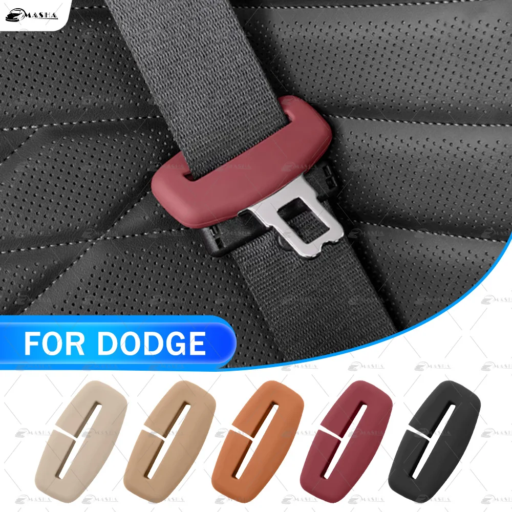 Car Seat Belt Buckle Clip Protector For Dodge SRT Mopar Challenger Hellcat Redeye Car Safety Belt Buckle Sleeve