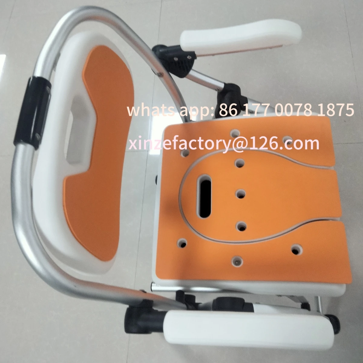 Customizable portable folding toilet shower chair for bathroom safety equipment for the elderly