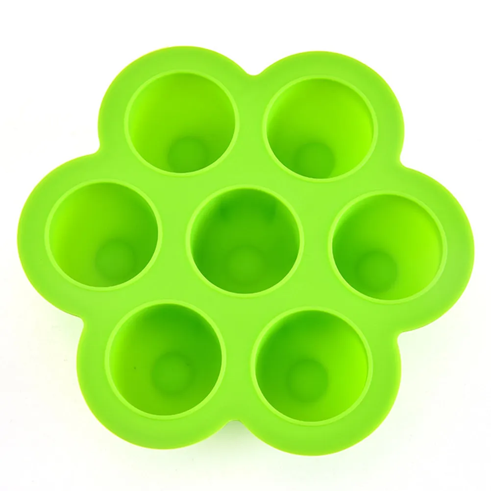 

7-Cavity Silicone Baby Food Storage Container Freezer Tray Microwave Oven Baking Dish with Hard Plastic Lid Freshness Preserving