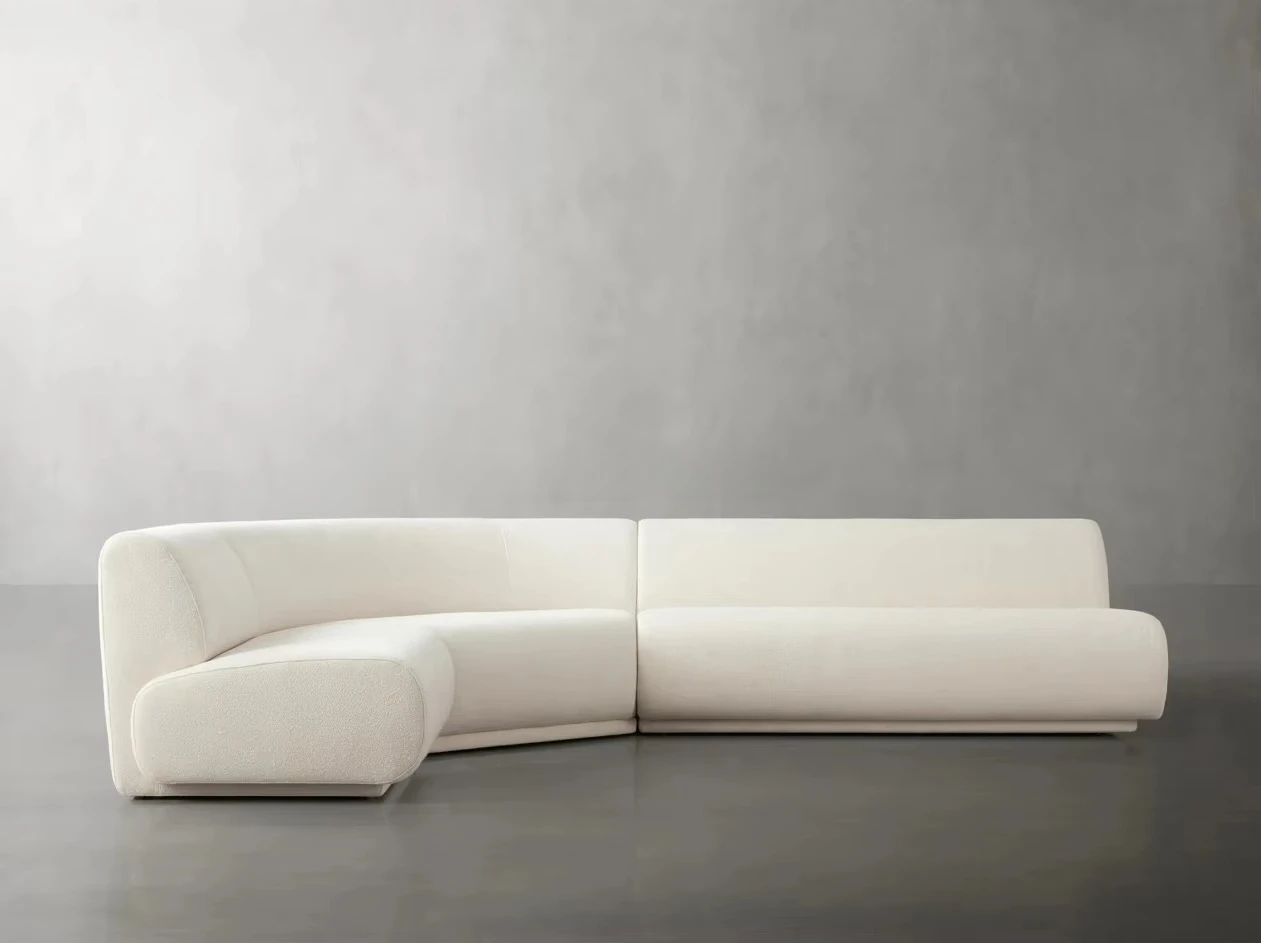 Modern Contemporary Hotel-Style Upholstery Fabric Three Piece Sectional Sofa Set for Apartment Living Room Furniture