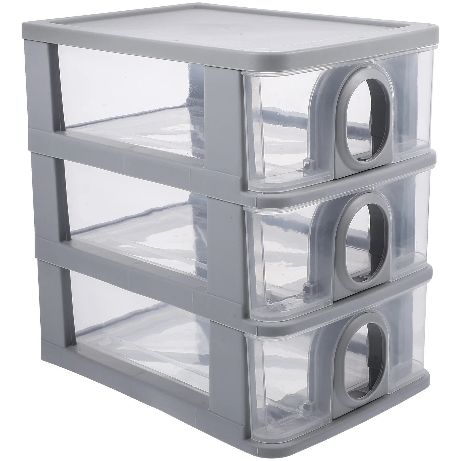 

3 Layers Desktop Storage Box Gray Plastic Desk Organizer Desk Drawer Organizer Drawer Stationery Storage Boxes