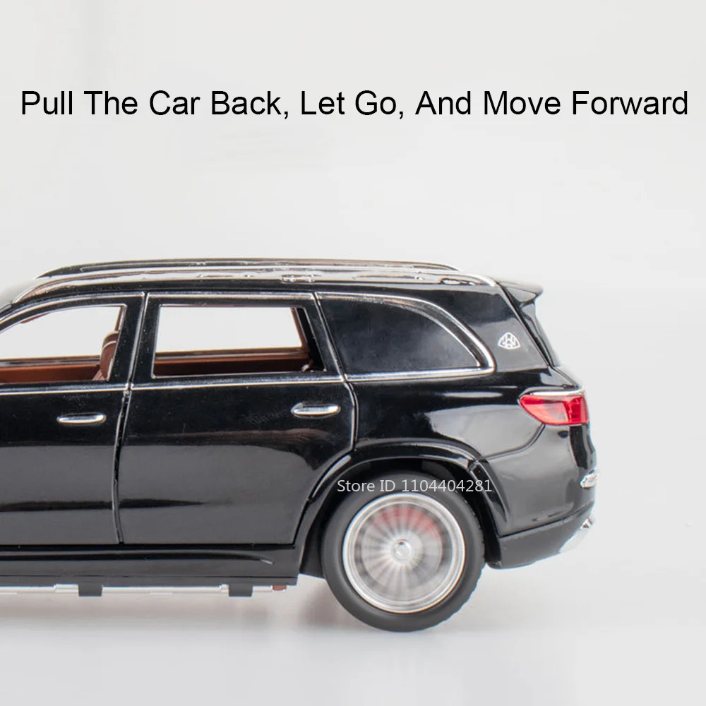 1:24 GLS600 S680 모델 다이캐스트 합금 장난감 자동차 소리와 빛 풀백 프론트 휠 스티어링 도어 오픈 차량 어린이 휴일 선물