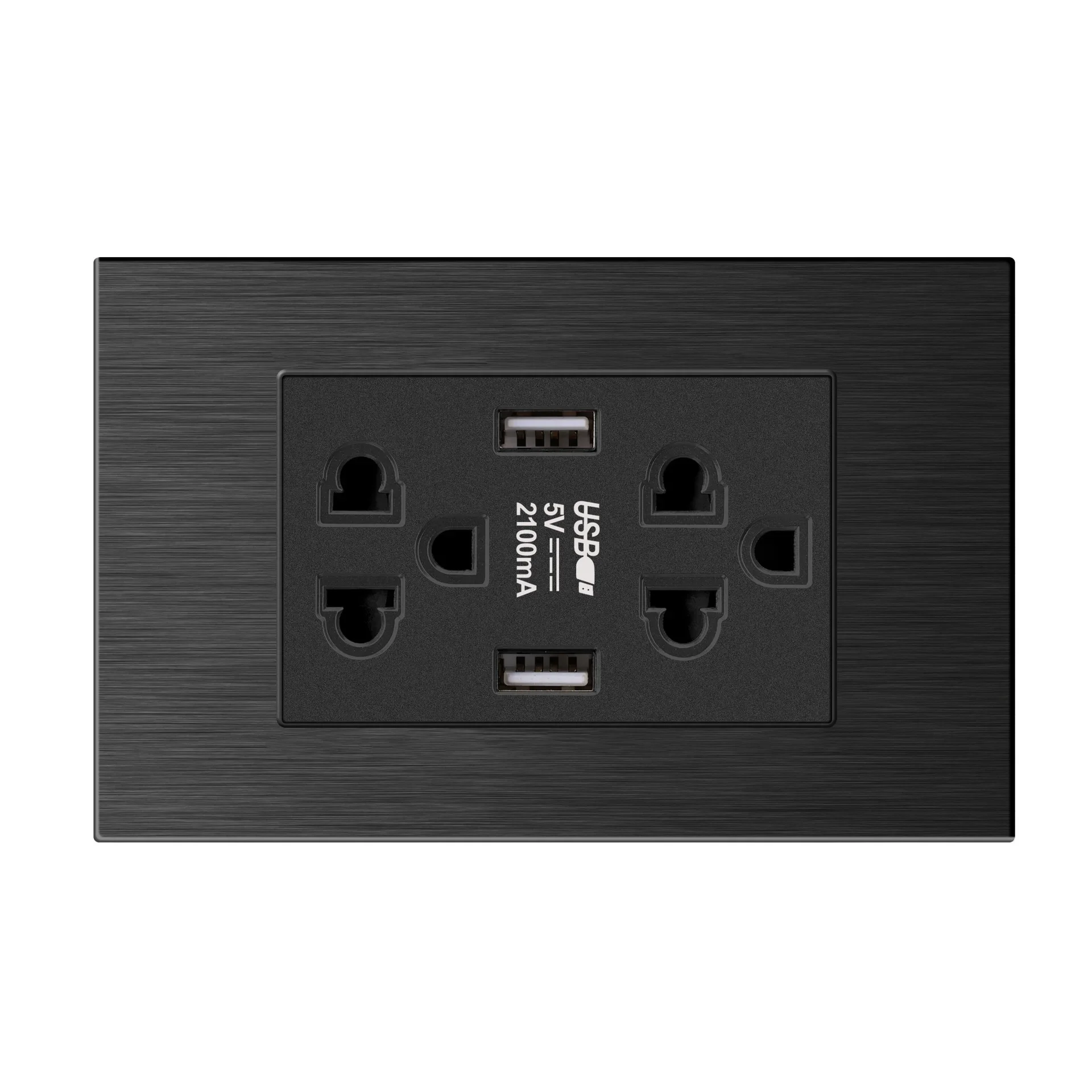 US AU Brazil Mexico standard switch wall multifunctional socket with USB 118 switch socket PC wire drawing American socket
