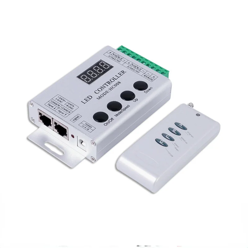 HC008 4Keys DC 5V 12V 24V Programmable RGB Led Pixel Controller 133 Effect Modes Dimmer for WS2812 WS2811 2801 LED Strip Light
