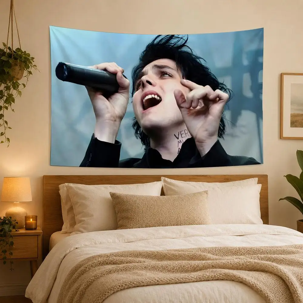 Gerard Way Singer Tapestry House Bedroom Living Bar Garden Microfiber Decoration Background
