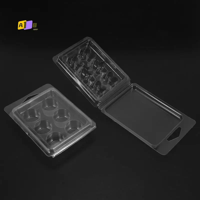 

A08F-60 Упаковка контейнеров для расплава воска - прозрачные пустые пластиковые формы для расплава воска с 6 полостями - раскладушки для расплава воска.