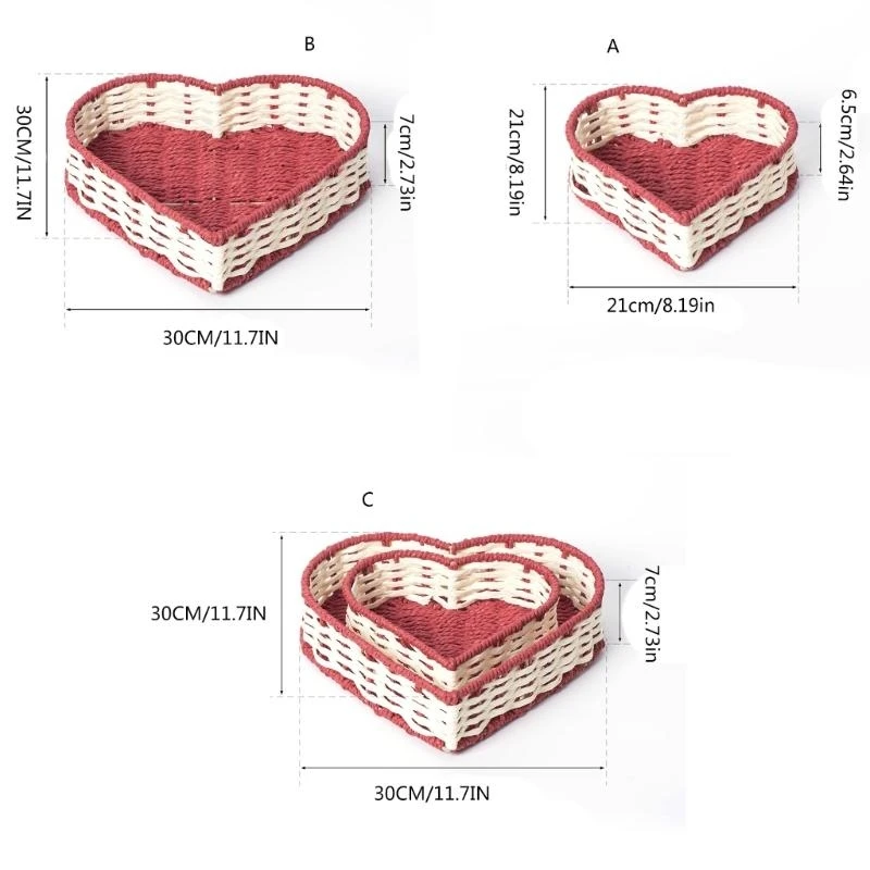 Faux Wicker Basket for Bread Snacks and Home Decoration Desktop Fruit