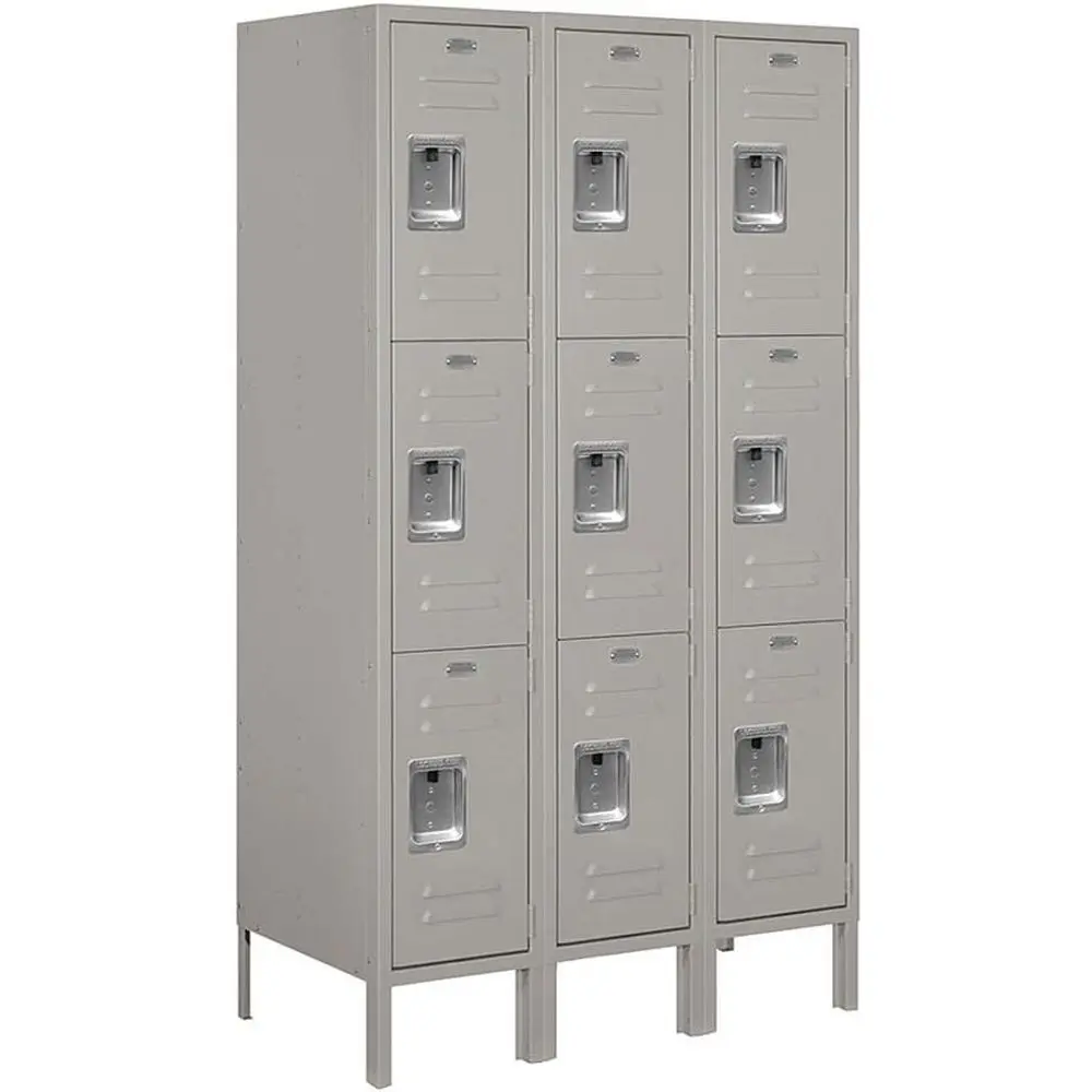 

Triple Tier 36 Wide 5-Foot High 18 Deep Gray Metal Locker, Unassembled