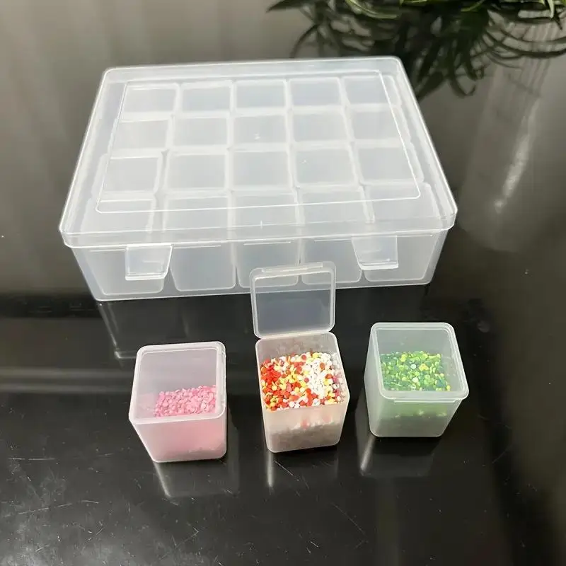 Caixa de Armazenamento Plástica Transparente com Múltiplas Divisórias, Caixa Pequena para Ferramentas, Organizador de Brocas,...