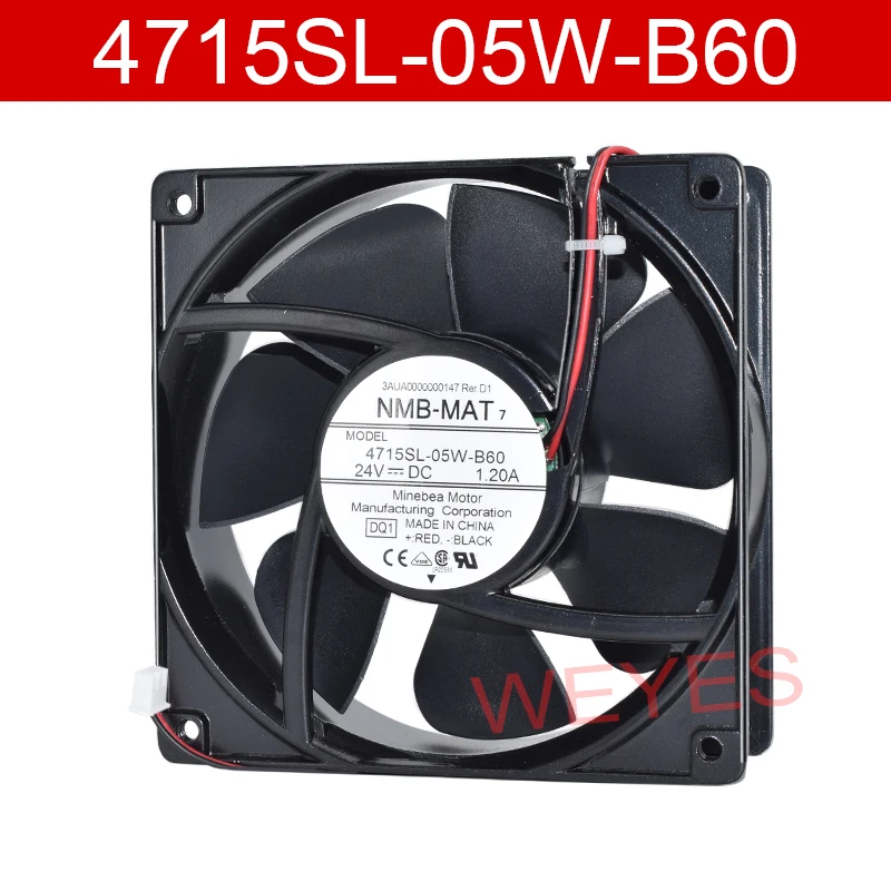 Original For NMB-MAT 4715SL-05W-B60 24V 1.20A 120*120*38MM Inverter Aluminum Frame Fan