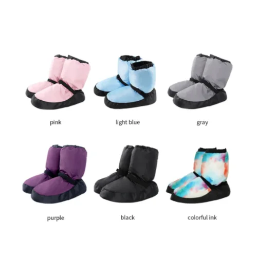Botas cálidas de Ballet para mujer, zapatos de entrenamiento de algodón de suela suave, felpa profesional para niños, zapatos cálidos de baile de invierno engrosados