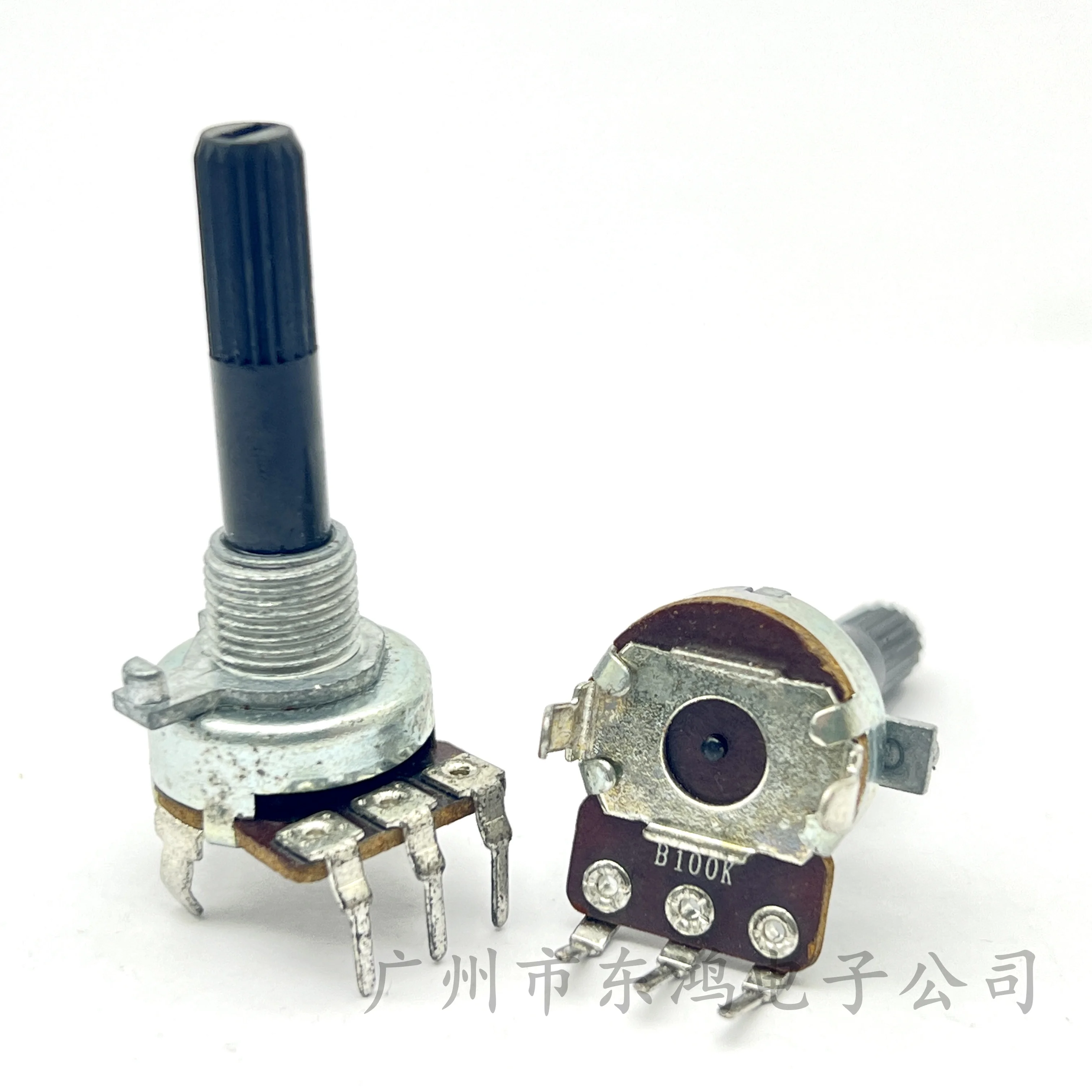 1 PCS 161 type duplex potentiometer B100K3 pin power amplifier volume potentiometer package thread shaft length 30MM