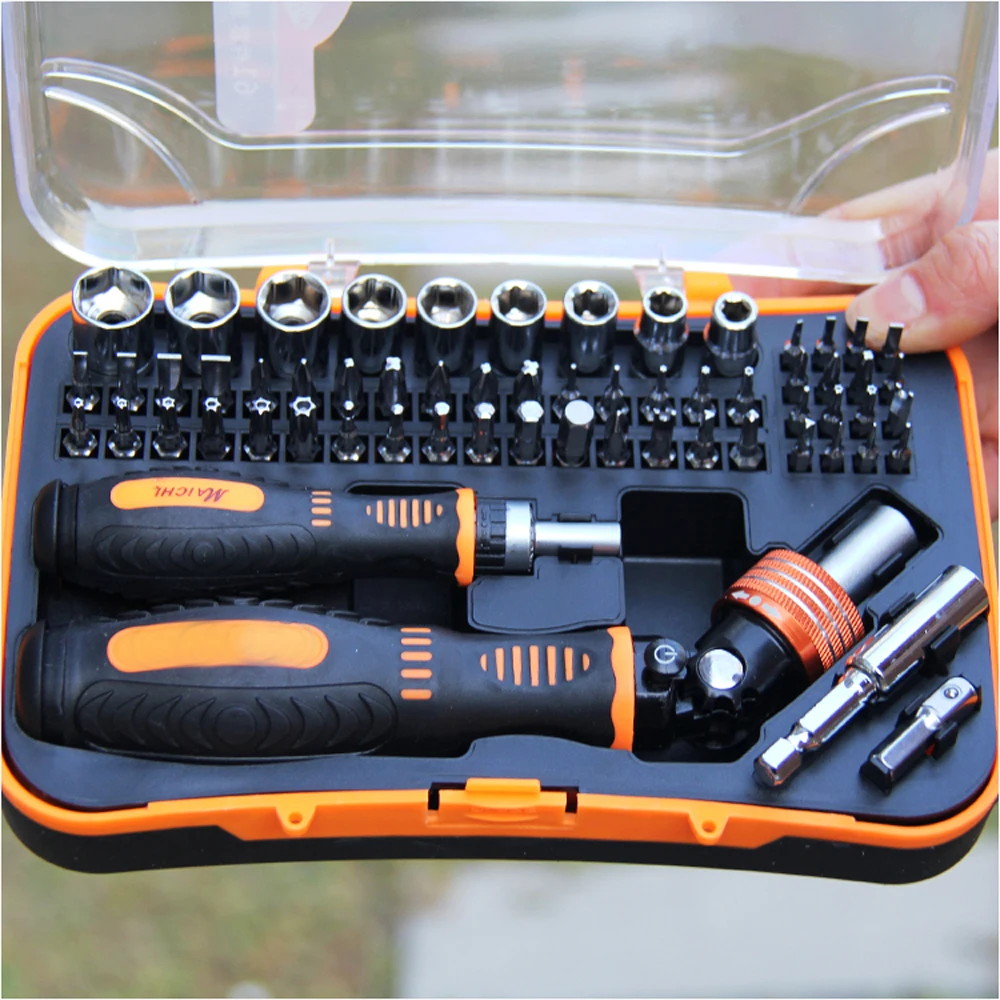 Home Multi-function Ratchet Wrench Screwdriver Set 61-Pc Sleeve Precision Screwdriver Repair Tool Combination