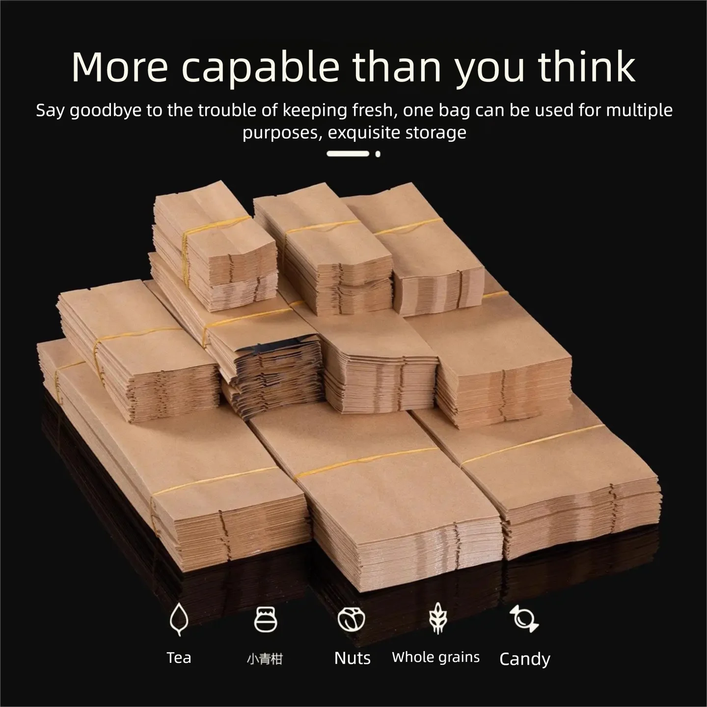 Sacchetti per imballaggio in carta Kraft da 50 pezzi, sacchetti interni in foglio di alluminio, sacchetti sigillanti in carta kraft, piccoli pacchetti individuali, personalizzabili