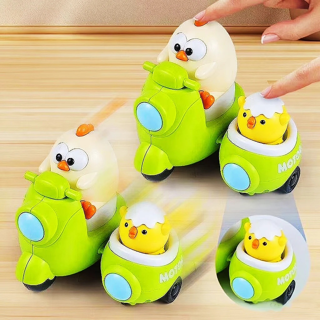 Rattle Roll Cars for Toddler 1-3 Press Baby Toy Car and Go Car Friction Powered Truck Soft Rattles for Babies Girl Birthday Gift