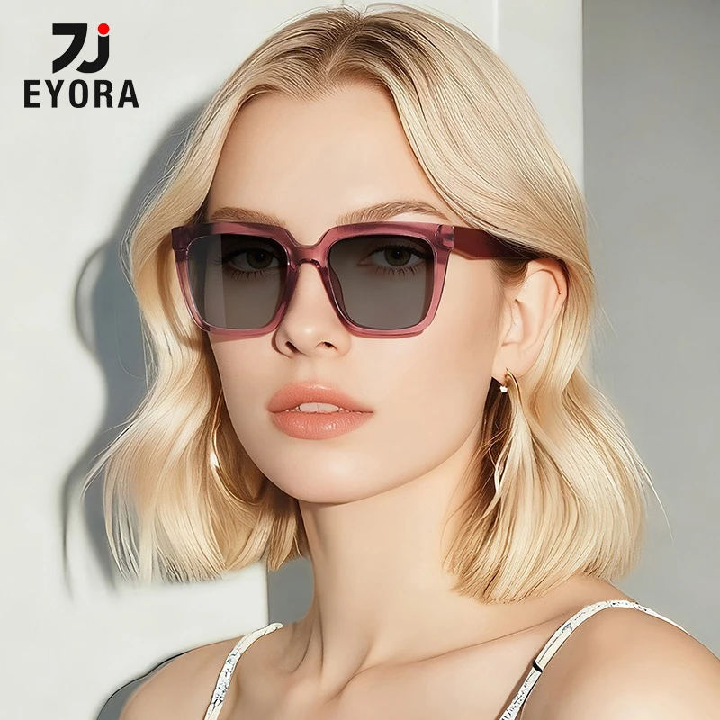 

EYORA Skinny Face TR90 Oversize Frame Woman's Eyeglasses Anti Blue Light Reading Glasses Myopia Prescription Photochromic Lenses