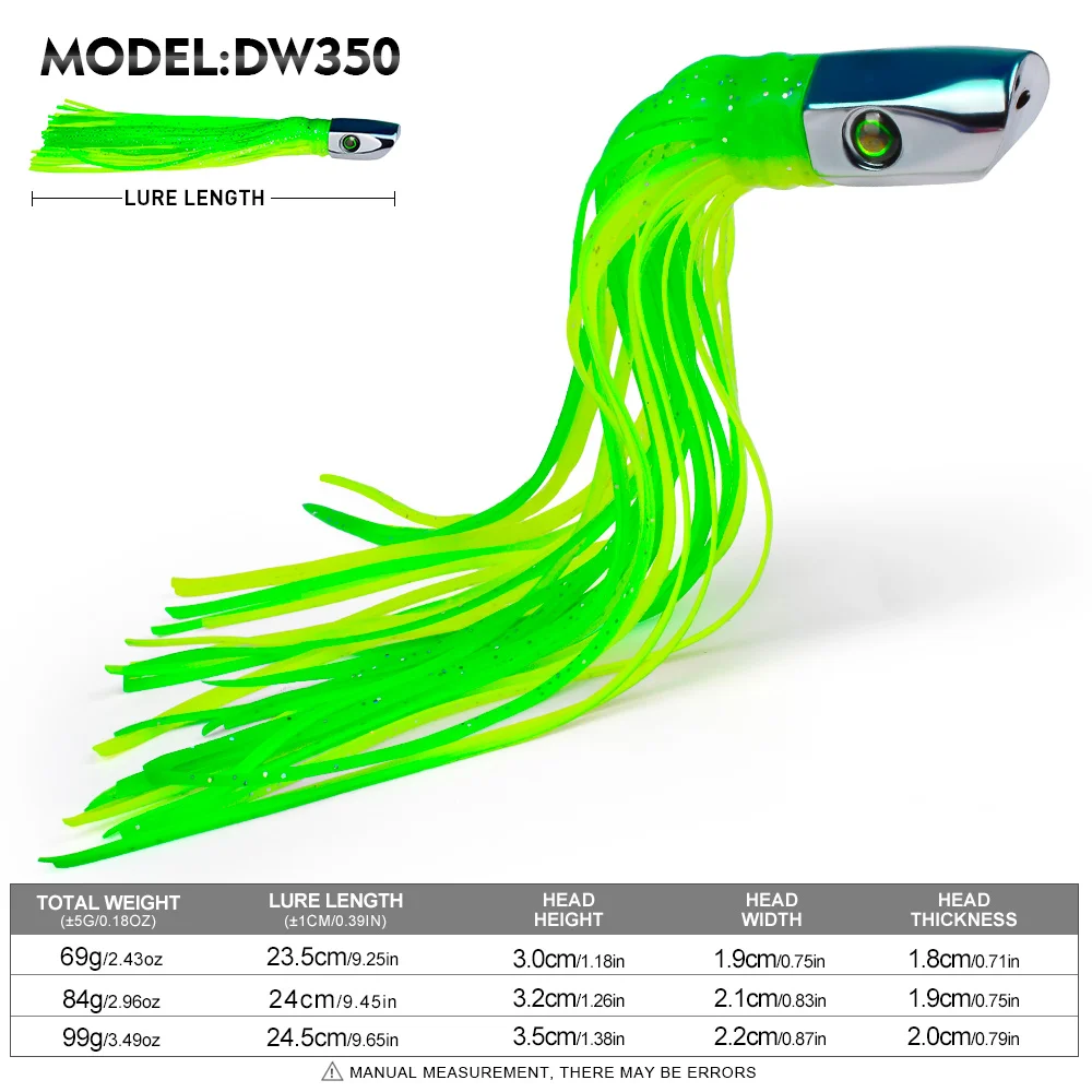 Proberos 9inch High Speed Trolling Lure, Skirt Lures Marlin Tuna Dolphin Mahi Durado Wahoo Big Game Deep Sea Fishing Lu