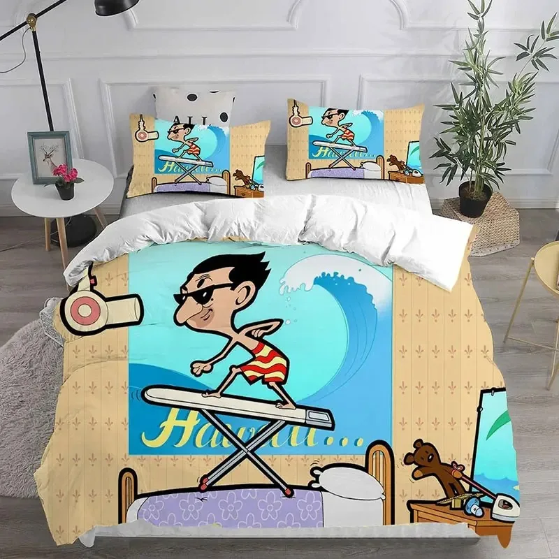 

3D Mr. Bean Animated Series Bedding Sets Comforter Quilt Bed Cover Duvet Cover Pillow Case Sets Bedroom Home Textiles