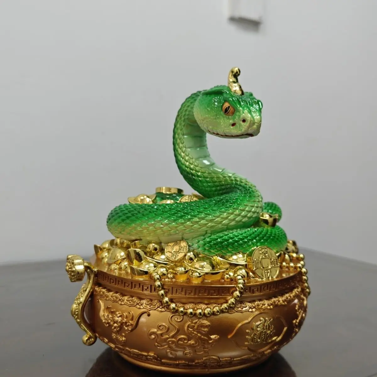 New resin cornucopia lucky spirit snake statue zodiac home furnishing living room opening real body ornament