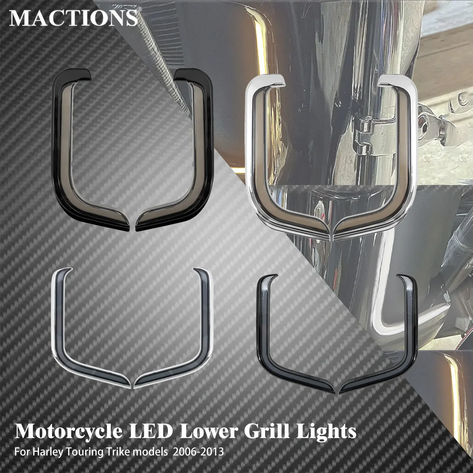 

Motorcycle LED Lower Grills Lights Turn Signal Running Fairing Lamp For Harley Touring Street Electra Glide FLHT FLHR FLTR 06-13