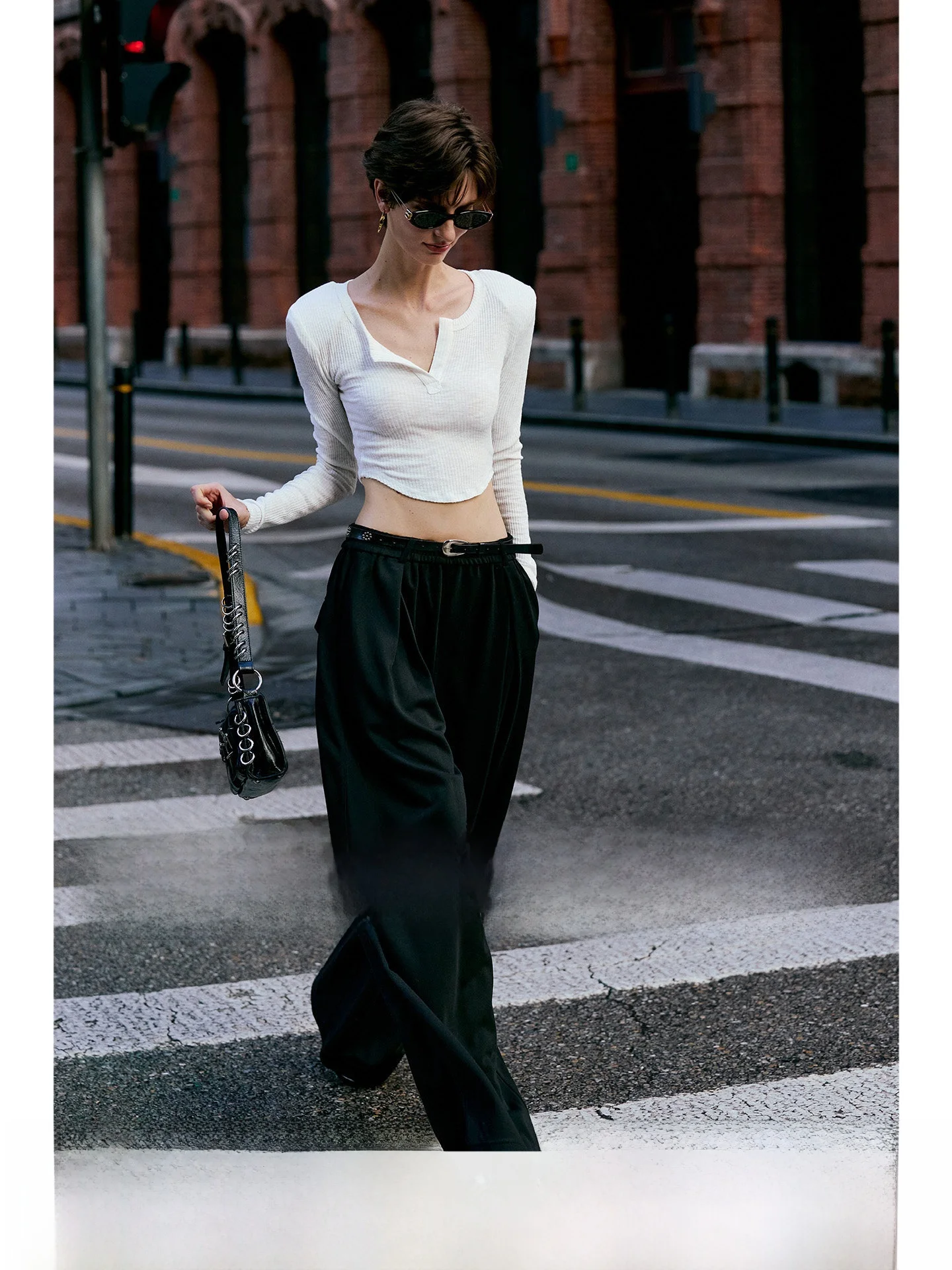 Luna7xi Women's Short Sleeve T-shirt Half Open Collar Long Sleeve Modal Fiber Comfortable Fit Autumn Top Inner Wear