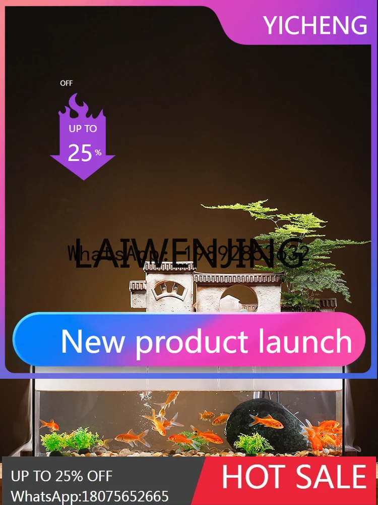 

Large Flowing Water Glass Fish Tank Decoration Loop Decoration Housewarming Opening-up Gifts