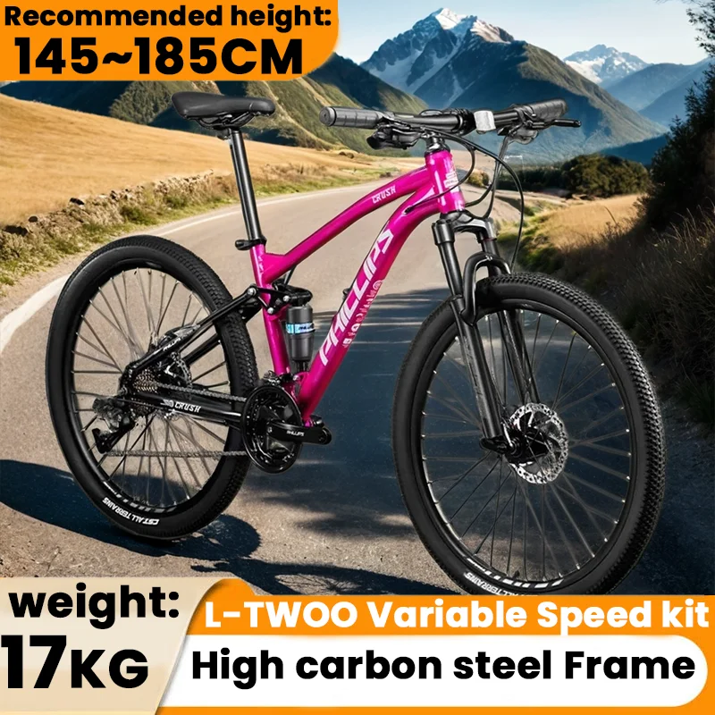 24/26/27.5inch high carbon steel soft tail frame mountain bike double shock absorber Lockout Fork downhill  off-road MTB Bicycle