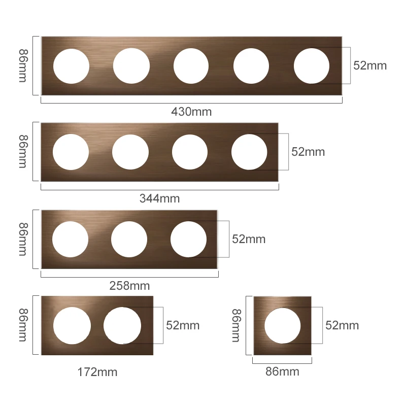 KAMANNI Brown Brushed Aluminum Wall Switch EU French Socket USB Charger RJ45 Modules TV module DIY Free Combination