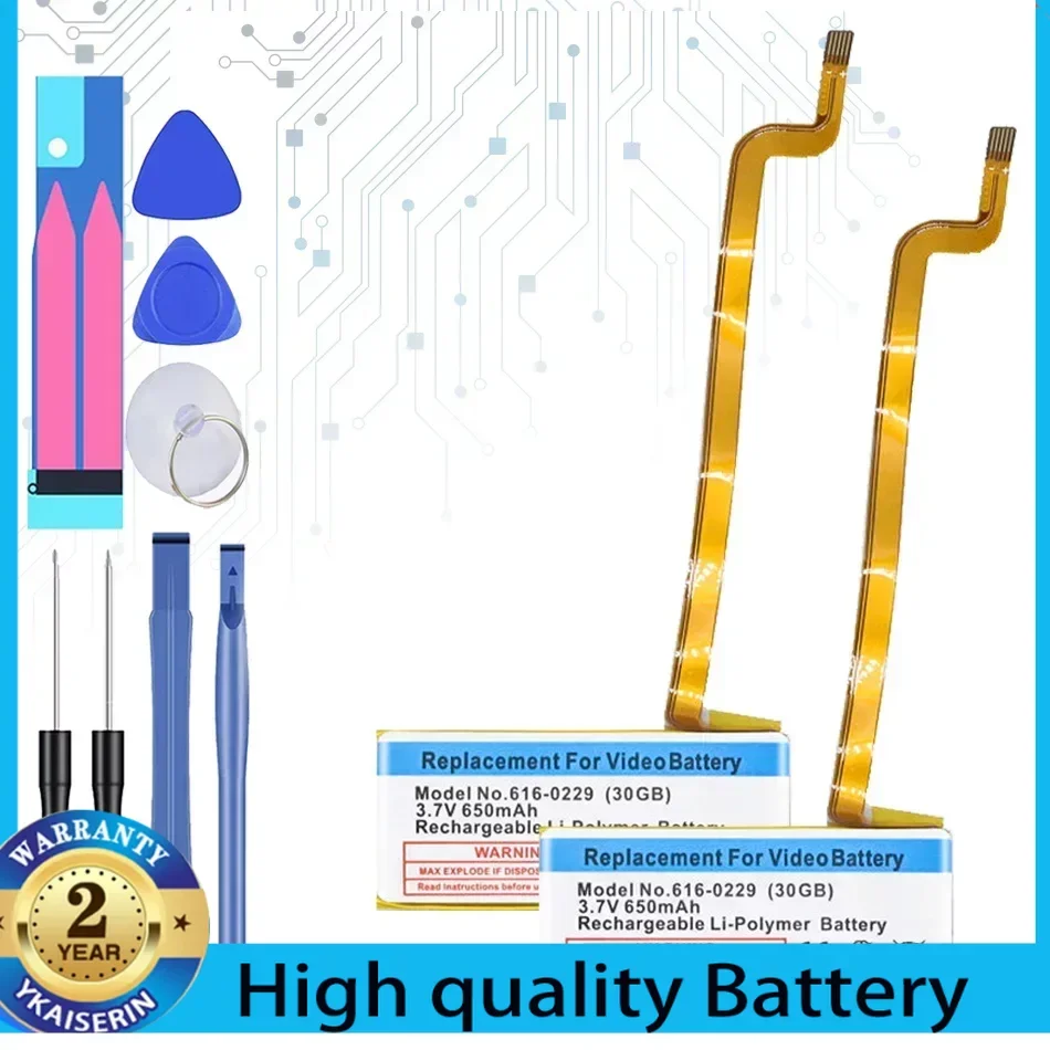 650mAh A1036 A1136 Battery for IPod Classic Gen  5 5.5 Video 30GB 616-0229 6th 7th 80GB 120GB Thin 160GB Mobile Phone Batteries