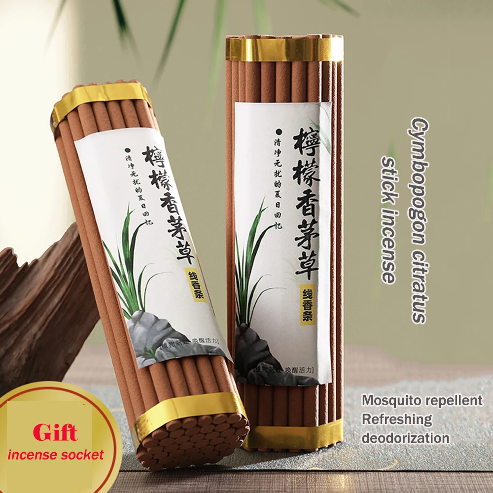 Natural Lemon Grass incense stick, Repelling mosquitoes Refreshing incense, Cymbopogon citratus incense, Home indoor fragrance