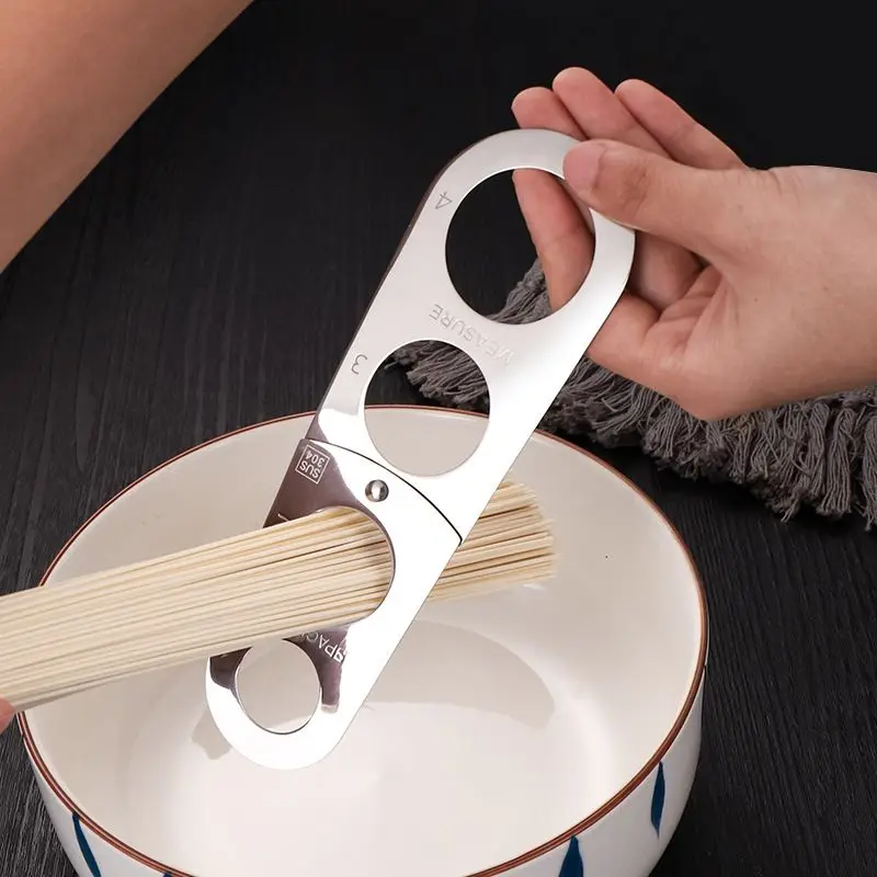 Creative 304 Stainless Steel Pasta Ruler - Foldable Pasta Measurer Kitchen Pasta Measuring Tool