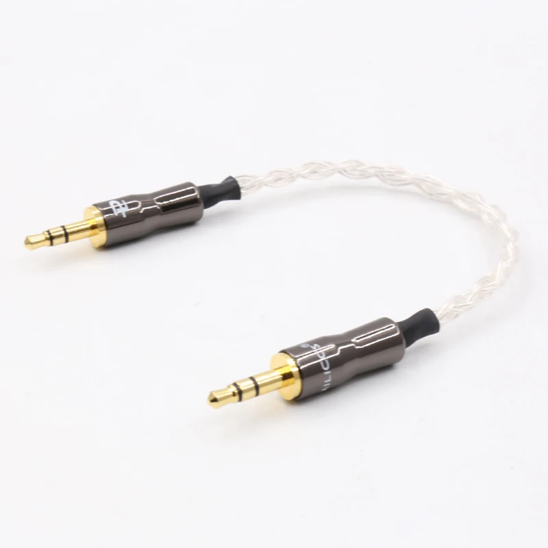 

15cm 5N OCC pure copper silver plated cable 3.5mm Male To Male Audio Cable Adapter For Amplifier Decoder DAC