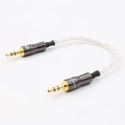 15cm 5N OCC pure copper silver plated cable 3.5mm Male To Male Audio Cable Adapter For Amplifier Decoder DAC
