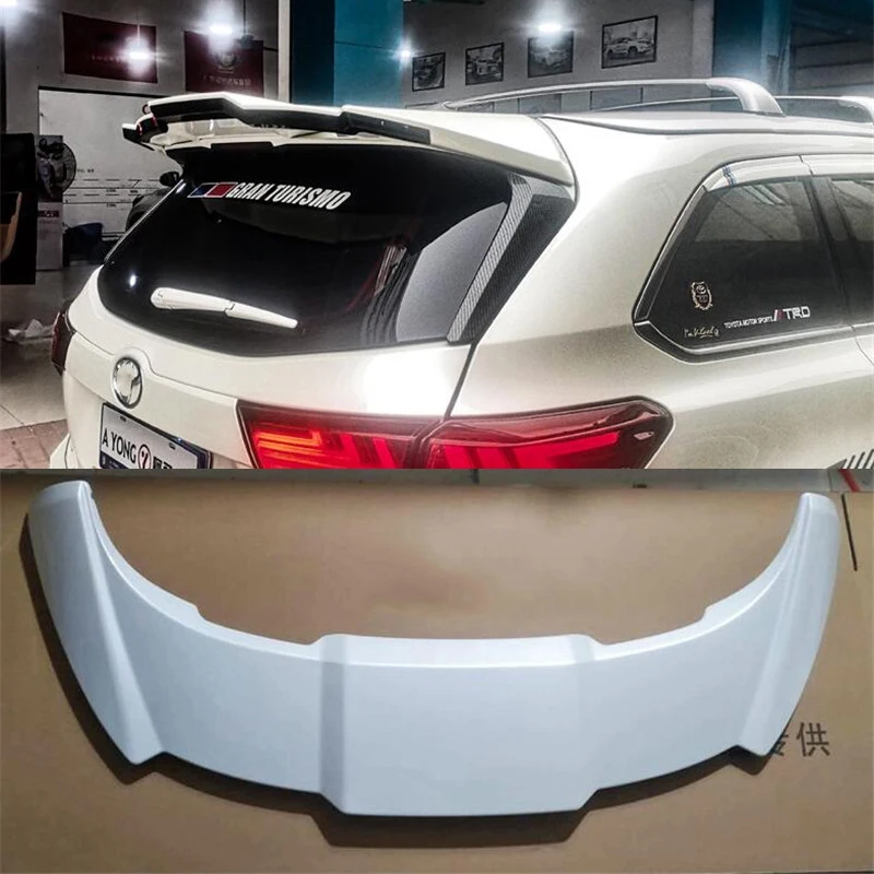 For Real Carbon Fiber Roof Spoiler Wing Toyota Highlander Car Rear Window Trunk Lip Tail Accessories Refit 2015-2021 Year