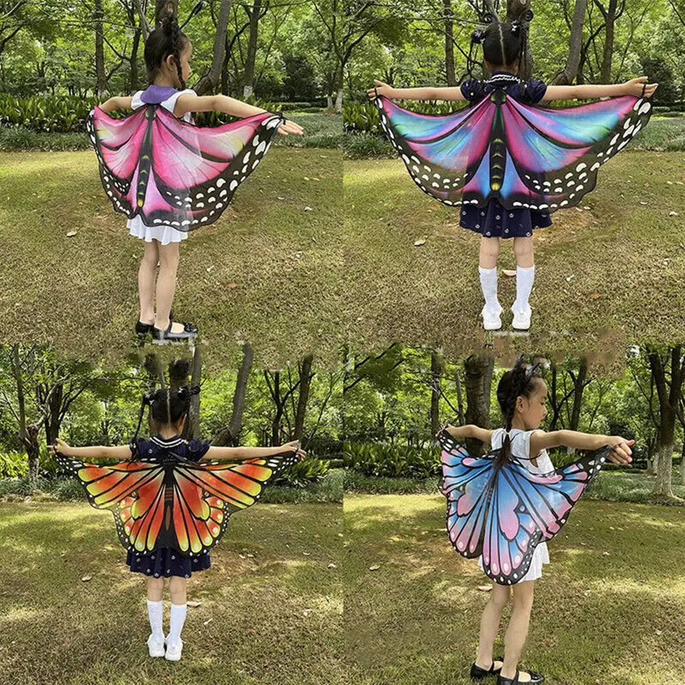 DIY Decorations Asymmetrical Sparkling Performance Props Butterfly Wings Cape Fairy Wing Shoulder Straps Butterfly Wings