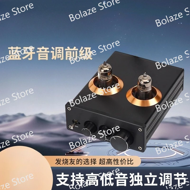 HIFI Bluetooth Tube Preamplifier, Vacuum Tube Preamp with Treble Bass Control for Home Stereo Audio System