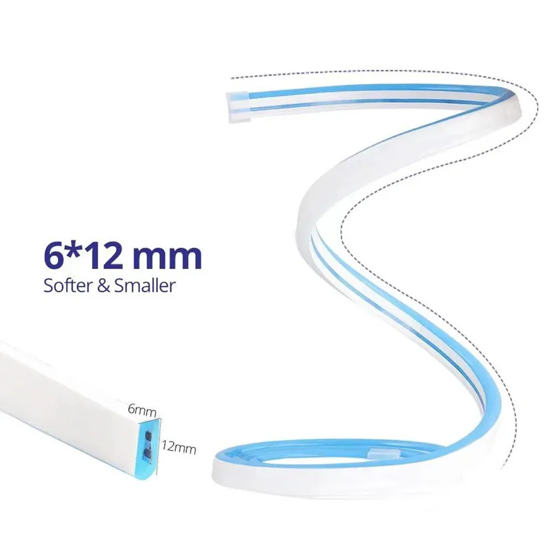 12v led neon strip luz flex fita impermeável corda tubo de silicone barra 1cm 1led cortar diy natal decoração do feriado luzes