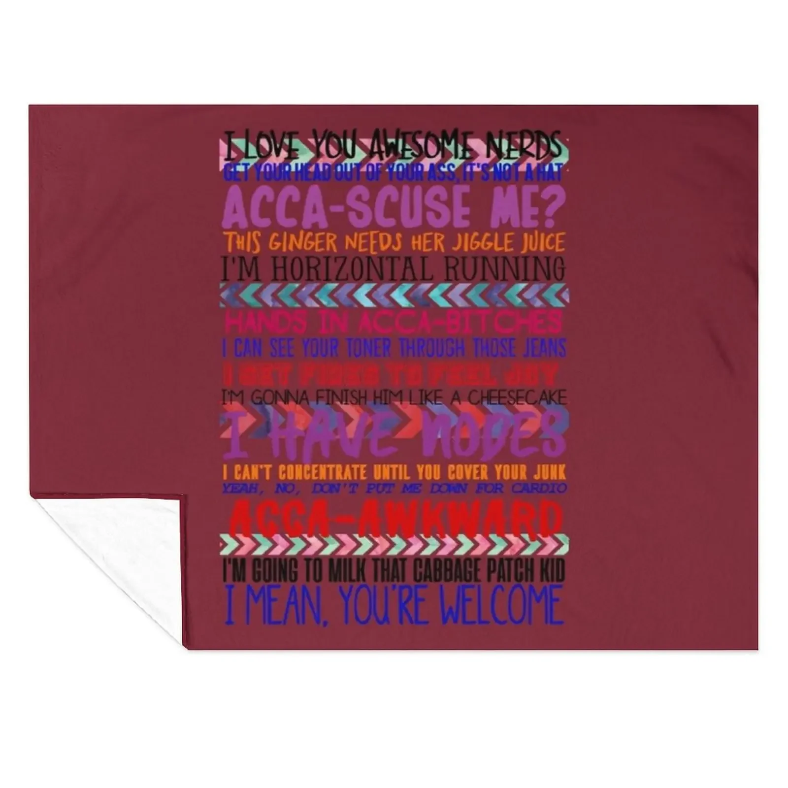 

Pitch Perfect Quotes Throw Blanket Cute Luxury Brand Picnic cosplay anime Blankets