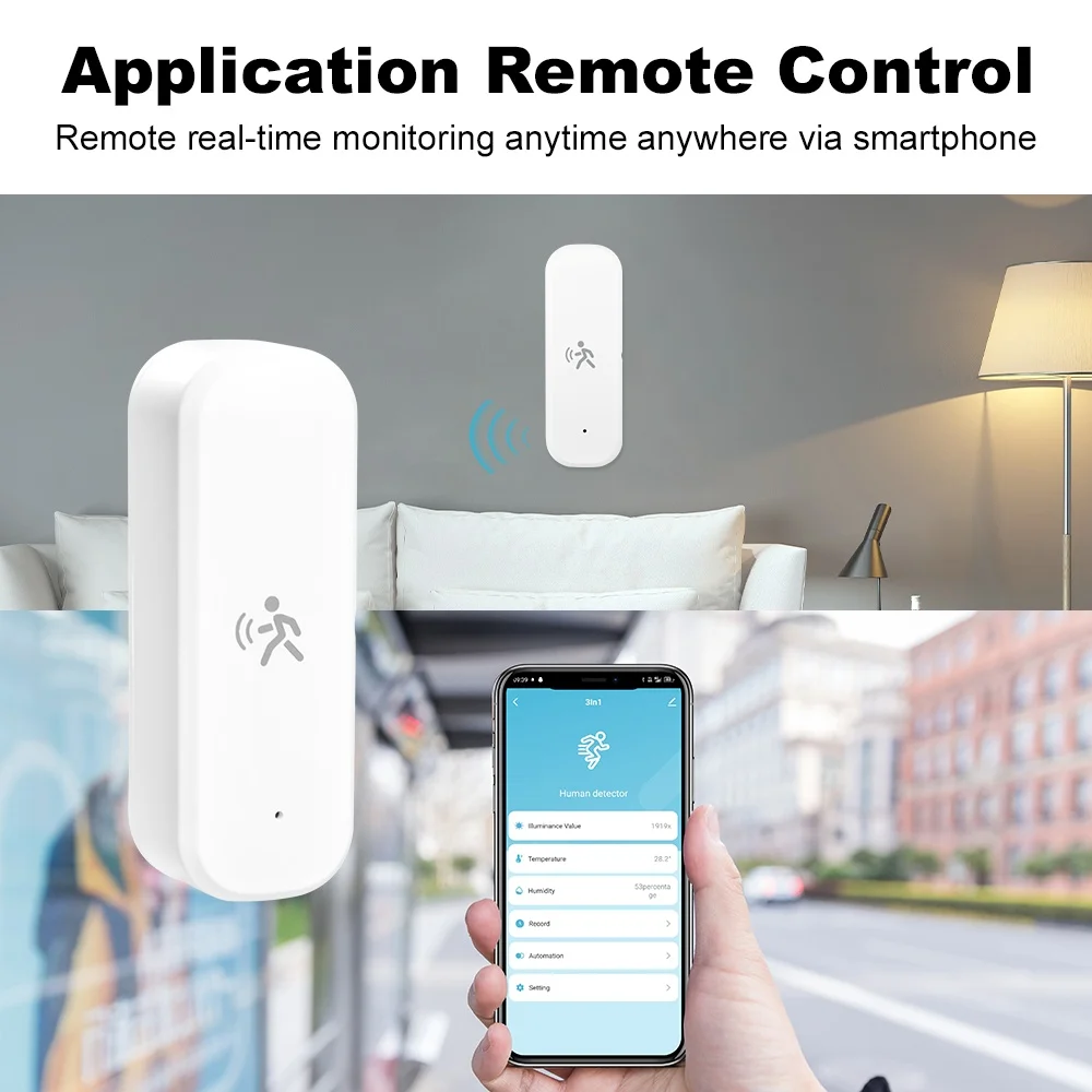 ZigBee Smart PIR Motion Sensor Detector/Temperature and Humidity Sensor Security Burglar For Home Automation Support Zigbee2MQTT