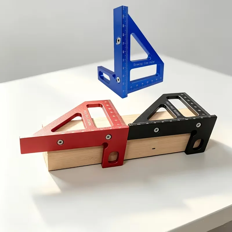 Woodworking Square Protractor Aluminum Alloy Miter Triangle Ruler High Precision Layout Measuring Tool for Engineer Carpenter