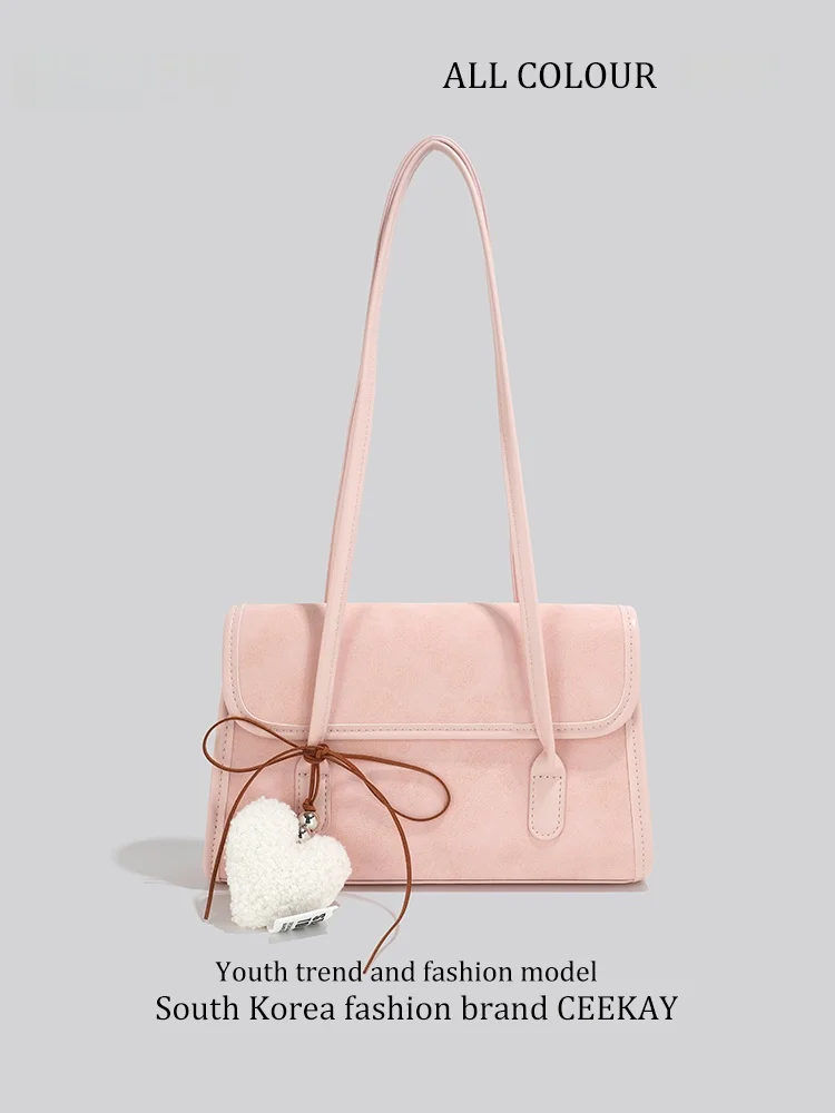 

Ceekay Women's Pink Underarm Bag Commuter Single Shoulder Bag Stylish French Style Casual Leisure Handbag