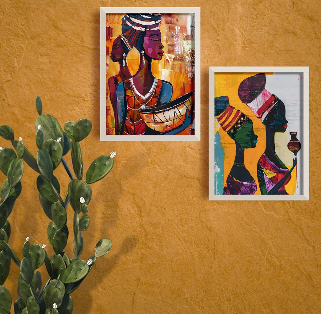 

Abstract Wall Art African Ethnic Tribal Female Modern Oil Painting Canvas Painting Western Style Living Room Wall Decor