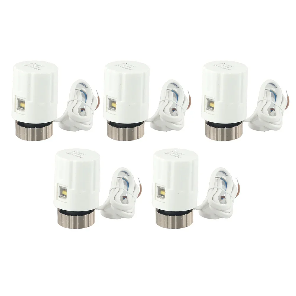5PCS M30*1.5mm 230V Normally Closed Electric Heating Actuator Floor Heating Water Distributor Electric Thermal Actuator HVAC