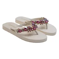 Summer New Small Tail Rhinestone Flip-Flops Women's Outdoor Korean Style Casual Flip-Flop Beach Sandals Flat Bottom